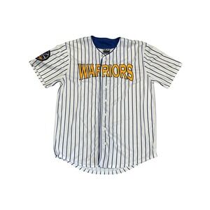 NBA Golden State Warriors #46 Embroidered White Jersey Blue Pinstripes Size XL